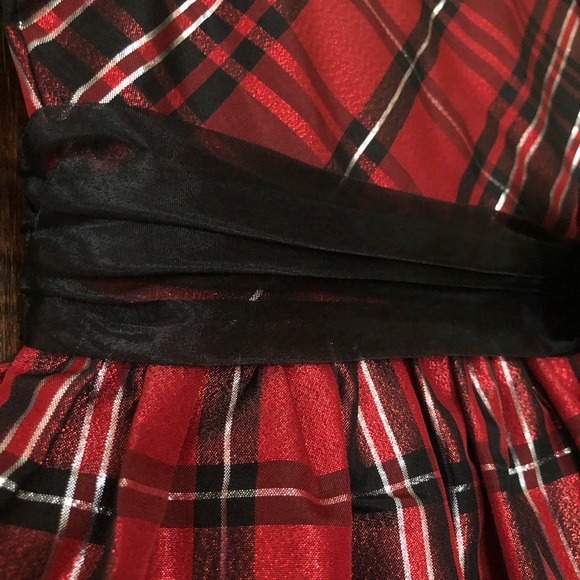 Bonnie Jean red plaid Christmas dress girls size 6 - Picture 3 of 9